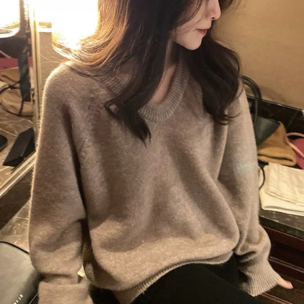 Cozy Brown V-Neck Sweater